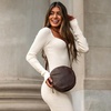 image:imagePortland Leather Goods Circle Crossbody Bag for Women  Handmade from the Finest FullGrain HidesColdbrew