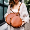 image:imagePortland Leather Goods Circle Crossbody Bag for Women  Handmade from the Finest FullGrain HidesHoney