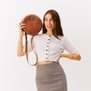 image:imagePortland Leather Goods Circle Crossbody Bag for Women  Handmade from the Finest FullGrain HidesMeadow