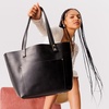 image:imagePortland Leather Goods Classic Medium Tote Bag  Handmade Open Top Durable amp Unlined  Interior amp Exterior PocketsBlack