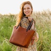 image:imagePortland Leather Goods Classic Medium Tote Bag  Handmade Open Top Durable amp Unlined  Interior amp Exterior PocketsHoney