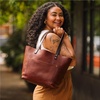 image:imagePortland Leather Goods Classic Medium Tote Bag  Handmade Open Top Durable amp Unlined  Interior amp Exterior PocketsNutmeg