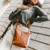 image:imagePortland Leather Goods Festival Bag  Lightweight Leather Crossbody Purse  Handmade from the Finest FullGrain HidesHoney