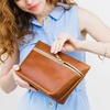 image:imagePortland Leather Goods Makeup Bag  Travel Friendly Cosmetic Bag with Zipper Closure for Organizing Makeup amp Toiletries  Handmade from the Finest FullGrain Hides  Large HoneyHoney