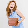image:imagePortland Leather Goods Makeup Bag  Travel Friendly Cosmetic Bag with Zipper Closure for Organizing Makeup amp Toiletries  Handmade from the Finest FullGrain Hides  Large HoneyHoney