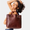 image:imagePortland Leather Goods Medium Crossbody Tote for Women  Handmade from the Finest FullGrain Hides  HandmadeCognac