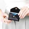 image:imagePortland Leather Goods Mini Daisy Wallet for Women  Handmade from the Finest FullGrain Hides  Features Envelope Design with Snap Closure  BlackBlack