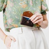 image:imagePortland Leather Goods Mini Daisy Wallet for Women  Handmade from the Finest FullGrain Hides  Features Envelope Design with Snap Closure  BlackColdbrew