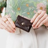 image:imagePortland Leather Goods Mini Daisy Wallet for Women  Handmade from the Finest FullGrain Hides  Features Envelope Design with Snap Closure  BlackColdbrew