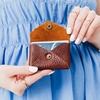 image:imagePortland Leather Goods Mini Daisy Wallet for Women  Handmade from the Finest FullGrain Hides  Features Envelope Design with Snap Closure  BlackNutmeg
