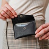 image:imagePortland Leather Goods Mini Envelope Wallet for Women  Handmade from the Finest FullGrain Hides  Features Two Interior Pockets with Secure Snap Closure  NutmegPebbled Black
