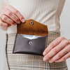 image:imagePortland Leather Goods Mini Envelope Wallet for Women  Handmade from the Finest FullGrain Hides  Features Two Interior Pockets with Secure Snap Closure  NutmegGrizzly