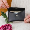 image:imagePortland Leather Goods Mini Envelope Wallet for Women  Handmade from the Finest FullGrain Hides  Features Two Interior Pockets with Secure Snap Closure  NutmegBlack