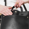 image:imagePortland Leather Goods Mini Snap Crossbody Tote Bag for Women  Handmade Snap Closure Durable amp Unlined  Outside Pocket  SnapBlack