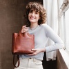 image:imagePortland Leather Goods Mini Snap Crossbody Tote Bag for Women  Handmade Snap Closure Durable amp Unlined  Outside Pocket  SnapNutmeg