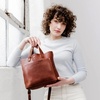 image:imagePortland Leather Goods Mini Snap Crossbody Tote Bag for Women  Handmade Snap Closure Durable amp Unlined  Outside Pocket  SnapNutmeg