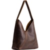 image:imagePortland Leather Goods Naomi Shoulder Bag  Handmade Slouchy Bag with Adjustable Crossbody Strap amp Secure Magnetic ClosureL Coldbrew