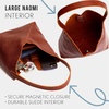 image:imagePortland Leather Goods Naomi Shoulder Bag  Handmade Slouchy Bag with Adjustable Crossbody Strap amp Secure Magnetic ClosureL Nutmeg