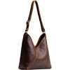 image:imagePortland Leather Goods Naomi Shoulder Bag  Handmade Slouchy Bag with Adjustable Crossbody Strap amp Secure Magnetic ClosureS Coldbrew