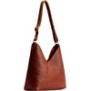 image:imagePortland Leather Goods Naomi Shoulder Bag  Handmade Slouchy Bag with Adjustable Crossbody Strap amp Secure Magnetic ClosureS Nutmeg