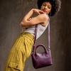 image:imagePortland Leather Goods Raindrop Crossbody Bag  Leather Purse wCarrying Handles  Handmade from the Finest FullGrain HidesPlum