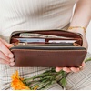 image:imagePortland Leather Goods Womens Accordion Zip Wallet  Handcrafted in Durable FullGrain Leather  8 Card Slots amp Secure Zippered Pocket  PlumCognac