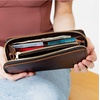 image:imagePortland Leather Goods Womens Accordion Zip Wallet  Handcrafted in Durable FullGrain Leather  8 Card Slots amp Secure Zippered Pocket  PlumColdbrew