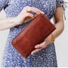 image:imagePortland Leather Goods Womens Accordion Zip Wallet  Handcrafted in Durable FullGrain Leather  8 Card Slots amp Secure Zippered Pocket  PlumNutmeg