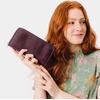 image:imagePortland Leather Goods Womens Accordion Zip Wallet  Handcrafted in Durable FullGrain Leather  8 Card Slots amp Secure Zippered Pocket  PlumPlum