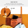 image:imagePortland Leather Goods Zipper Tote Bag  Handmade Durable amp Unlined  Interior amp Exterior PocketsBlack