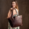 image:imagePortland Leather Goods Zipper Tote Bag  Handmade Durable amp Unlined  Interior amp Exterior PocketsColdbrew