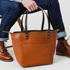 image:imagePortland Leather Goods Zipper Tote Bag  Handmade Durable amp Unlined  Interior amp Exterior PocketsHoney