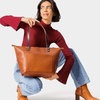 image:imagePortland Leather Goods Zipper Tote Bag  Handmade Durable amp Unlined  Interior amp Exterior PocketsHoney