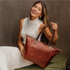 image:imagePortland Leather Goods Zipper Tote Bag  Handmade Durable amp Unlined  Interior amp Exterior PocketsNutmeg