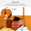image:imagePortland Leather Goods Zipper Tote Bag  Handmade Durable amp Unlined  Interior amp Exterior PocketsNutmeg