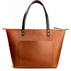 image:imagePortland Leather Goods Zipper Tote Bag  Handmade Durable amp Unlined  Interior amp Exterior PocketsHoney