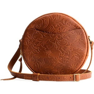image:imagePortland Leather Goods Circle Crossbody Bag for Women  Handmade from the Finest FullGrain HidesMeadow