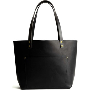 image:imagePortland Leather Goods Classic Medium Tote Bag  Handmade Open Top Durable amp Unlined  Interior amp Exterior PocketsBlack