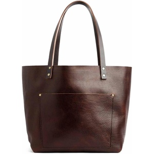 image:imagePortland Leather Goods Classic Medium Tote Bag  Handmade Open Top Durable amp Unlined  Interior amp Exterior PocketsColdbrew