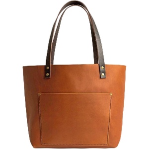 image:imagePortland Leather Goods Classic Medium Tote Bag  Handmade Open Top Durable amp Unlined  Interior amp Exterior PocketsHoney