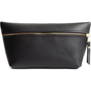 image:imagePortland Leather Goods Makeup Bag  Travel Friendly Cosmetic Bag with Zipper Closure for Organizing Makeup amp Toiletries  Handmade from the Finest FullGrain Hides  Large HoneyBlack