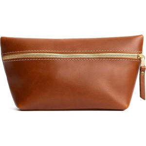image:imagePortland Leather Goods Makeup Bag  Travel Friendly Cosmetic Bag with Zipper Closure for Organizing Makeup amp Toiletries  Handmade from the Finest FullGrain Hides  Large HoneyHoney