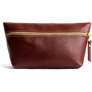 image:imagePortland Leather Goods Makeup Bag  Travel Friendly Cosmetic Bag with Zipper Closure for Organizing Makeup amp Toiletries  Handmade from the Finest FullGrain Hides  Large HoneyCognac