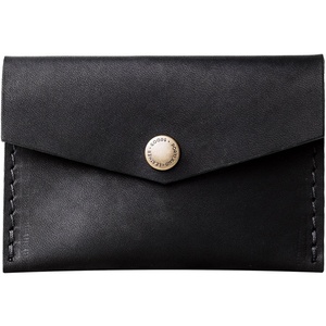 image:imagePortland Leather Goods Mini Envelope Wallet for Women  Handmade from the Finest FullGrain Hides  Features Two Interior Pockets with Secure Snap Closure  NutmegBlack