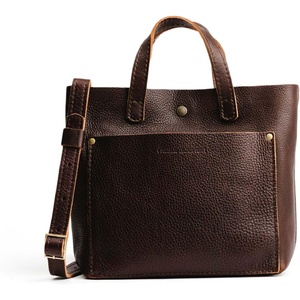 image:imagePortland Leather Goods Mini Snap Crossbody Tote Bag for Women  Handmade Snap Closure Durable amp Unlined  Outside Pocket  SnapColdbrew