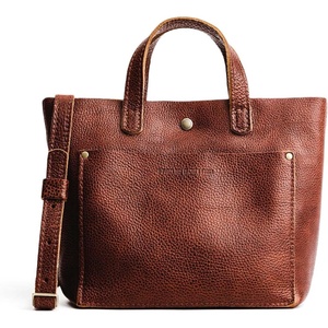 image:imagePortland Leather Goods Mini Snap Crossbody Tote Bag for Women  Handmade Snap Closure Durable amp Unlined  Outside Pocket  SnapNutmeg