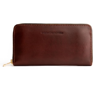 image:imagePortland Leather Goods Womens Accordion Zip Wallet  Handcrafted in Durable FullGrain Leather  8 Card Slots amp Secure Zippered Pocket  PlumCognac