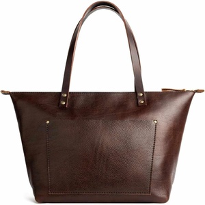 image:imagePortland Leather Goods Zipper Tote Bag  Handmade Durable amp Unlined  Interior amp Exterior PocketsColdbrew