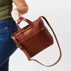 image:imagePortland Leather Goods Mini Crossbody Tote Bag for Women  Handmade from the Finest FullGrain Hides  Adjustable StrapNutmeg