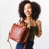 image:imagePortland Leather Goods Mini Crossbody Tote Bag for Women  Handmade from the Finest FullGrain Hides  Adjustable StrapNutmeg